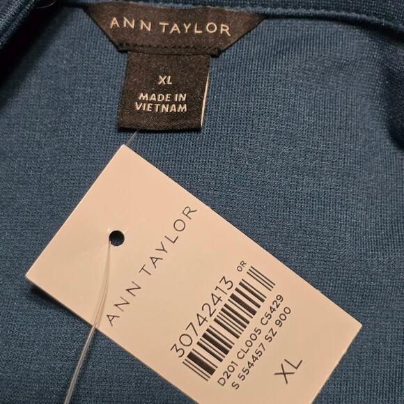 Ann Taylor Comfy Casual Comfy‎ Teal Blue 3/4 Sleeve Top Blouse Size XL NEW - Picture 5 of 5